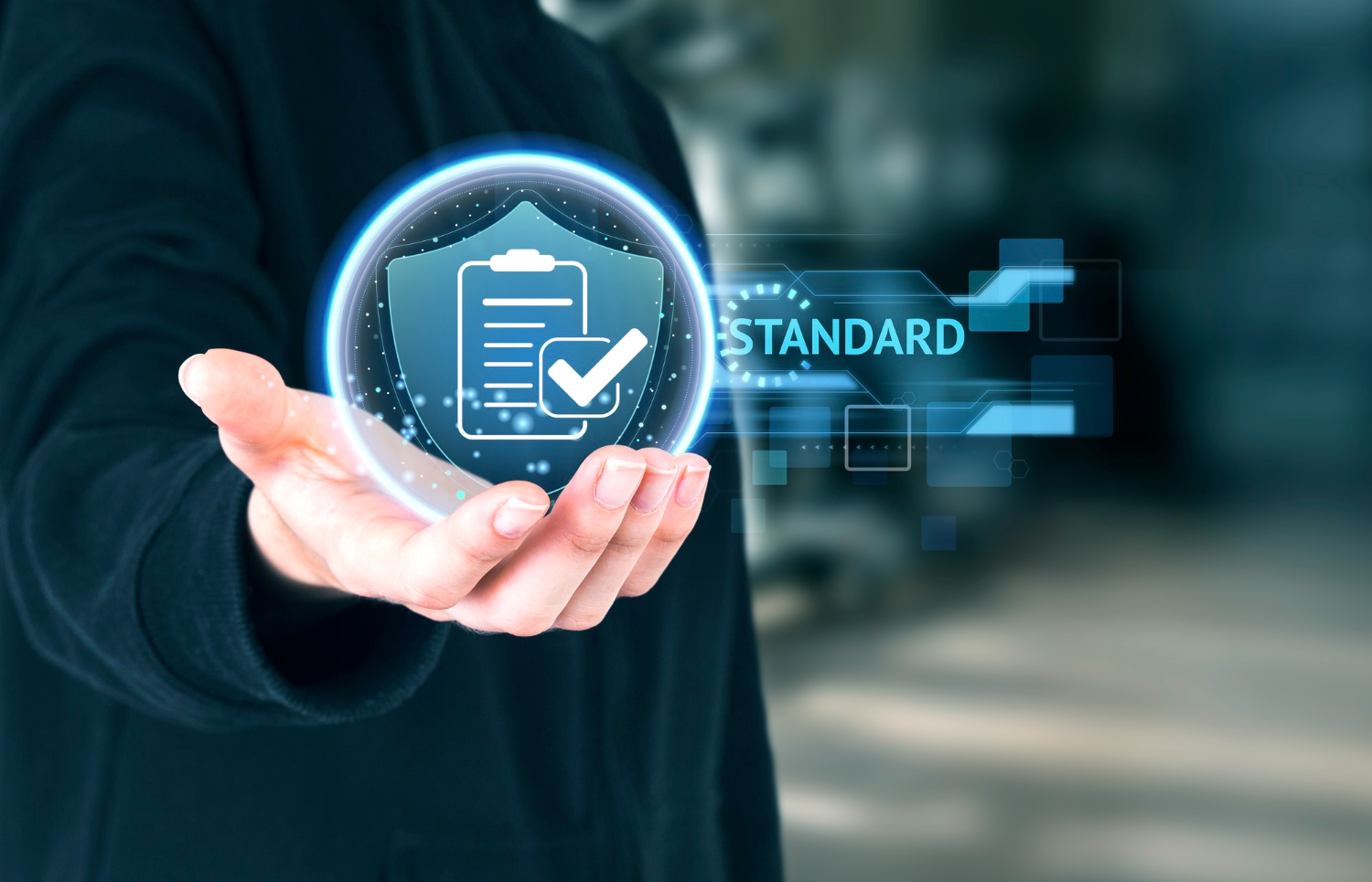 A graphic representing international standards and compliance.